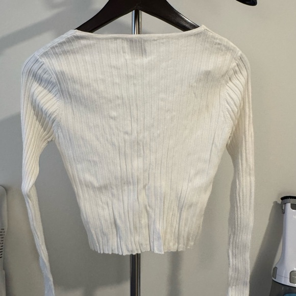 Princess Polly Cream Ribbed Cardigan - Picture 3 of 4